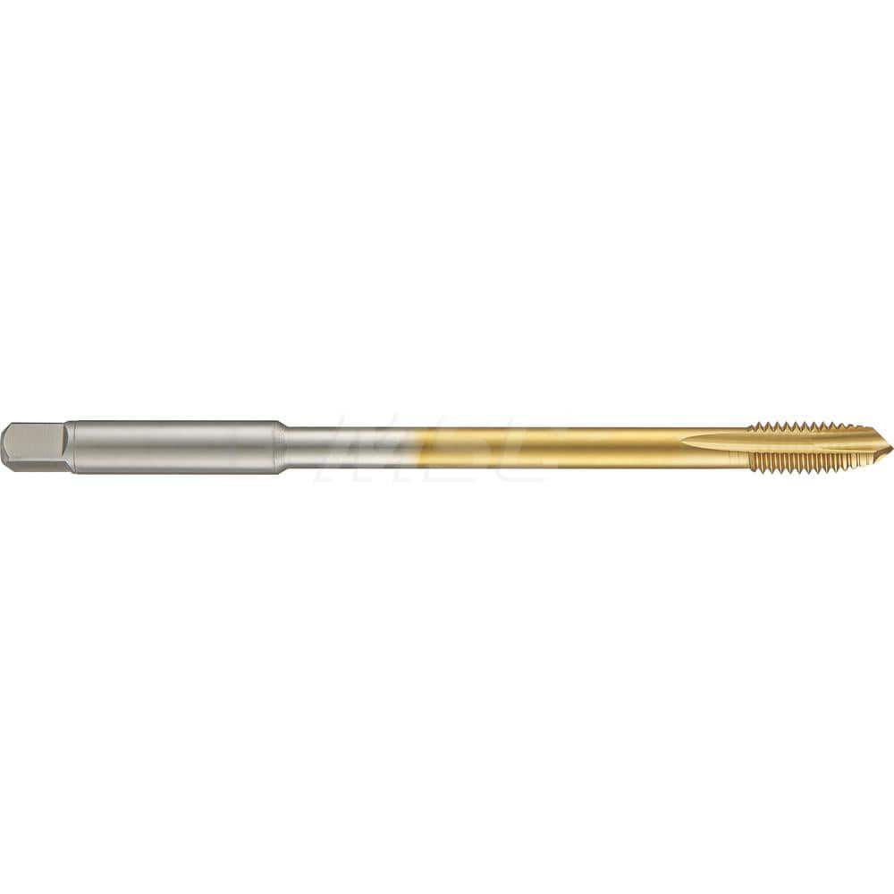 Spiral Point Tap: M6 X 1, Metric, 3 Flutes, 3 to 5, 6H, HSS-E, TiN Finish 6″ OAL, Right Hand, Series 4569