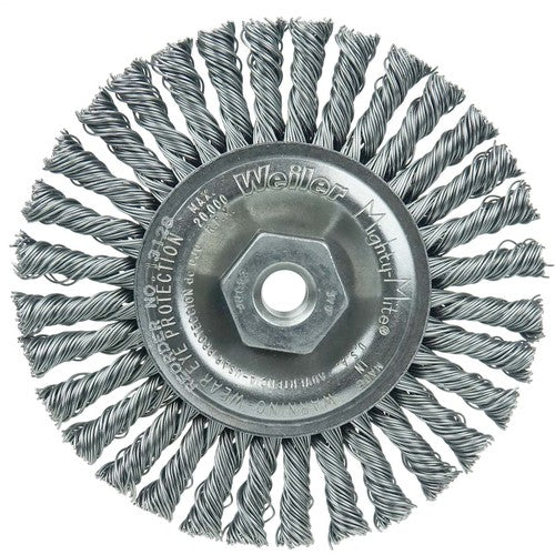 Mini Roughneck 4″ Stringer Bead Wheel, .020″ Steel Fill, 3/8″-24 UNF Nut - Exact Industrial Supply