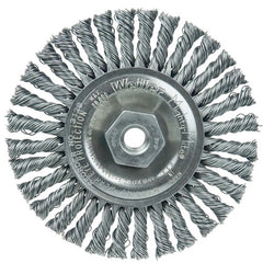 Mini Roughneck 4″ Stringer Bead Wheel, .020″ Steel Fill, 3/8″-24 UNF Nut - Exact Industrial Supply