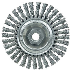 Mini Roughneck 4″ Stringer Bead Wheel, .020″ Steel Fill, 1/2″-13 UNC Nut - Exact Industrial Supply
