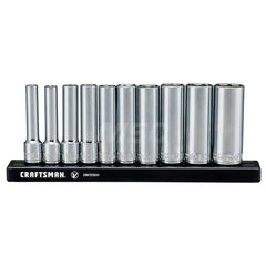 Socket Set: 1/4″ Drive 6 Point, Polished Chrome-Plated