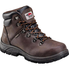 Work Boot: Size 9, 6″ High, Leather, Steel Toe Wide Width, Non-Slip Sole