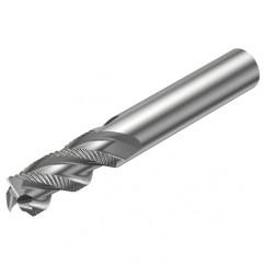 R216.33-16040-AC32U H10F 16mm 3 FL Solid Carbide End Mill - Corner chamfer w/Cylindrical Shank - Exact Industrial Supply