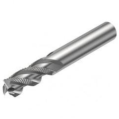 R216.33-16040-AC32U H10F 16mm 3 FL Solid Carbide End Mill - Corner chamfer w/Cylindrical Shank - Exact Industrial Supply