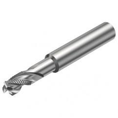 R216.33-16040-AJ20U H10F 16mm 3 FL Solid Carbide End Mill - Corner chamfer w/Cylindrical Shank - Exact Industrial Supply