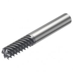 R215.36-12060-AC26L 1620 12mm 6 FL Solid Carbide End Mill - Corner Radius w/Cylindrical Shank - Exact Industrial Supply