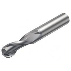 R216.42-12030-AC22G 1610 12mm 2 FL Solid Carbide Ball Nose End Mill w/Cylindrical Shank - Exact Industrial Supply