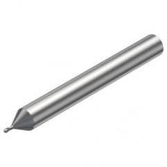 R216.42-00630-AE06G 1620 0.6mm 2 FL Solid Carbide Ball Nose End Mill w/Cylindrical Shank - Exact Industrial Supply