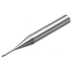 R216.42-01030-AJ10G 1620 1mm 2 FL Solid Carbide Ball Nose End Mill w/Cylindrical Shank - Exact Industrial Supply