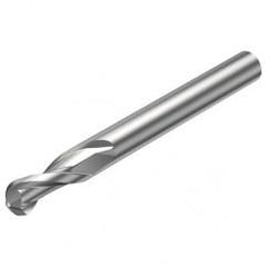 R216.42-05030-AK10A H10F 5mm 2 FL Solid Carbide Ball Nose End Mill w/Cylindrical Shank - Exact Industrial Supply