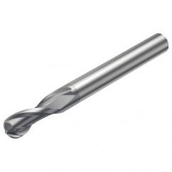 R216.42-08030-AK16G 1610 8mm 2 FL Solid Carbide Ball Nose End Mill w/Cylindrical Shank - Exact Industrial Supply