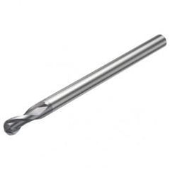 R216.42-06030-AQ09G P10 6mm 2 FL Solid Carbide Ball Nose End Mill w/Cylindrical Shank - Exact Industrial Supply