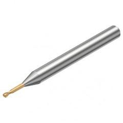 R216.42-00330-EC03G 1700 0.3mm 2 FL Solid Carbide ball nose endmill w/Cylindrical with Neck Shank - Exact Industrial Supply