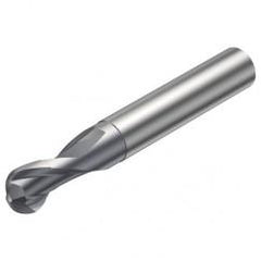 R216.42-12030-AI12G 1620 12mm 2 FL Solid Carbide Ball Nose End Mill w/Cylindrical Shank - Exact Industrial Supply