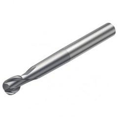 R216.62-02030-AO30G 1610 2mm 2 FL Solid Carbide Ball Nose End Mill spherical design w/Cylindrical Shank - Exact Industrial Supply