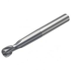 R216.62-16030-AO15G 1610 16mm 2 FL Solid Carbide Ball Nose End Mill spherical design w/Cylindrical Shank - Exact Industrial Supply