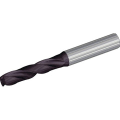 Screw Machine Length Drill Bit: 180 °, Solid Carbide Coated, Right Hand Cut, Helical Flute, Straight-Cylindrical Shank, Series B707