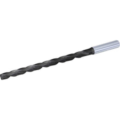 Extra Length Drill Bit: 0.1339″ Dia, 135 °, Solid Carbide TiAlN Finish, 2.0866″ Flute Length, 3.6614″ OAL, Helical Flute, Straight-Cylindrical Shank, Series B269