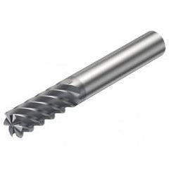 R215.36-16050-AC32L 1620 16mm 6 FL Solid Carbide End Mill - Corner Radius w/Cylindrical Shank - Exact Industrial Supply