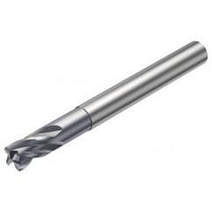 R216.24-12030BAJ12G 1610 12mm 4 FL Solid Carbide End Mill - Corner Radius w/Cylindrical Shank - Exact Industrial Supply