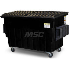 Trash Cans & Recycling Containers; Product Type: Front End Load Dumpster; Container Capacity: 2 cu yd; Container Shape: Rectangle; Lid Type: Sealed Rim; Container Material: Plastic; Color: Black; Features: Quick Change Caster Brackets; Steel-Rod-Reinforce