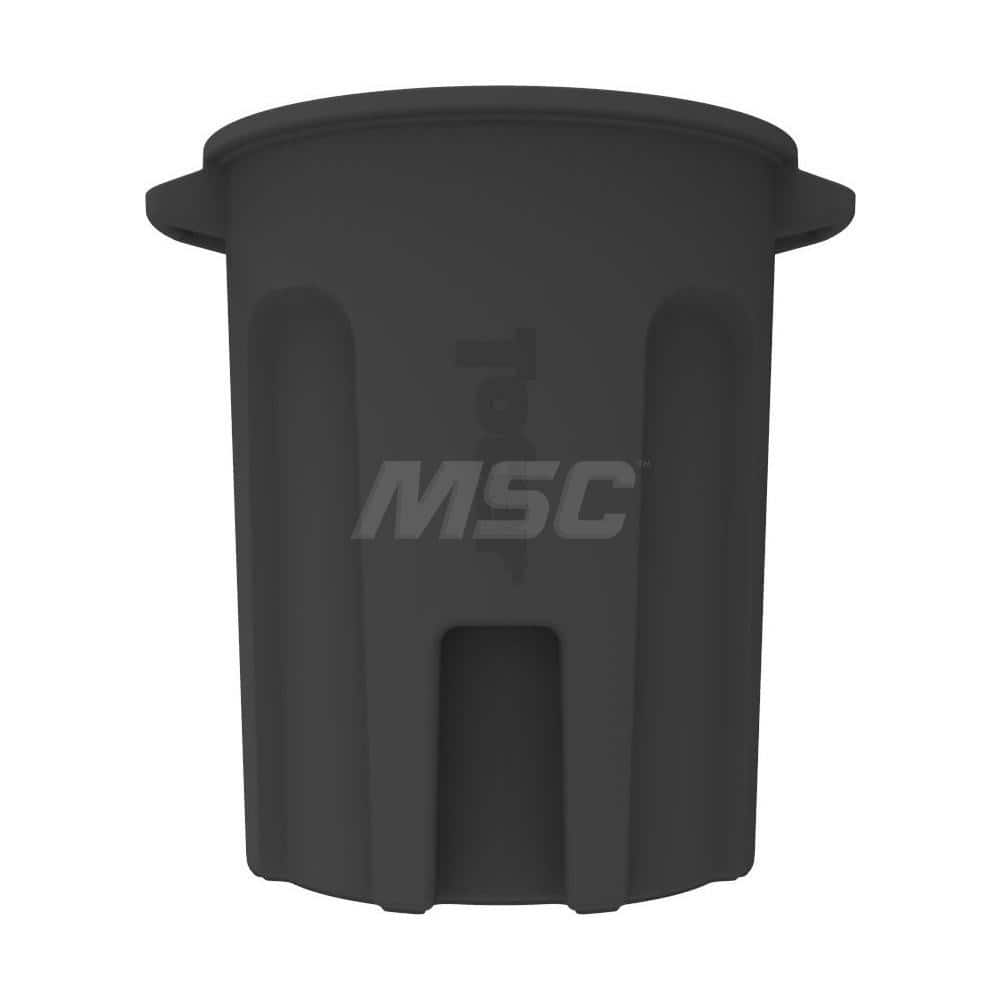Trash Cans & Recycling Containers; Product Type: Trash Can; Container Capacity: 55 gal; Container Shape: Round; Lid Type: No Lid; Container Material: Plastic; Color: Black; Features: Integrated Handles Aids In Lifting Of Can & Improves Dumping Efficiency;