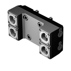 Modular Lathe Adapter/Mount: Right Hand Cut, C4 Modular Connection Through Coolant, Series Cx-TR/LE-OK-DY