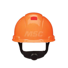 Hard Hat: Construction, High Visibility & Impact Resistant, Full Brim, Type 1, Class C, 4-Point Suspension Orange, HDPE