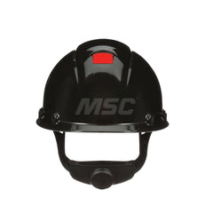 Hard Hat: Construction, High Visibility & Impact Resistant, Full Brim, Type 1, Class C, 4-Point Suspension Black, HDPE
