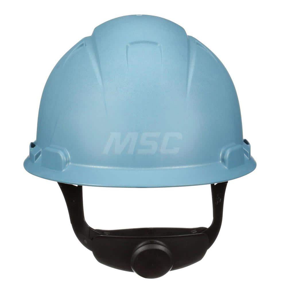 Hard Hat: Construction, High Visibility & Impact Resistant, Front Brim, Type 1, Class C, 4-Point Suspension Blue, HDPE