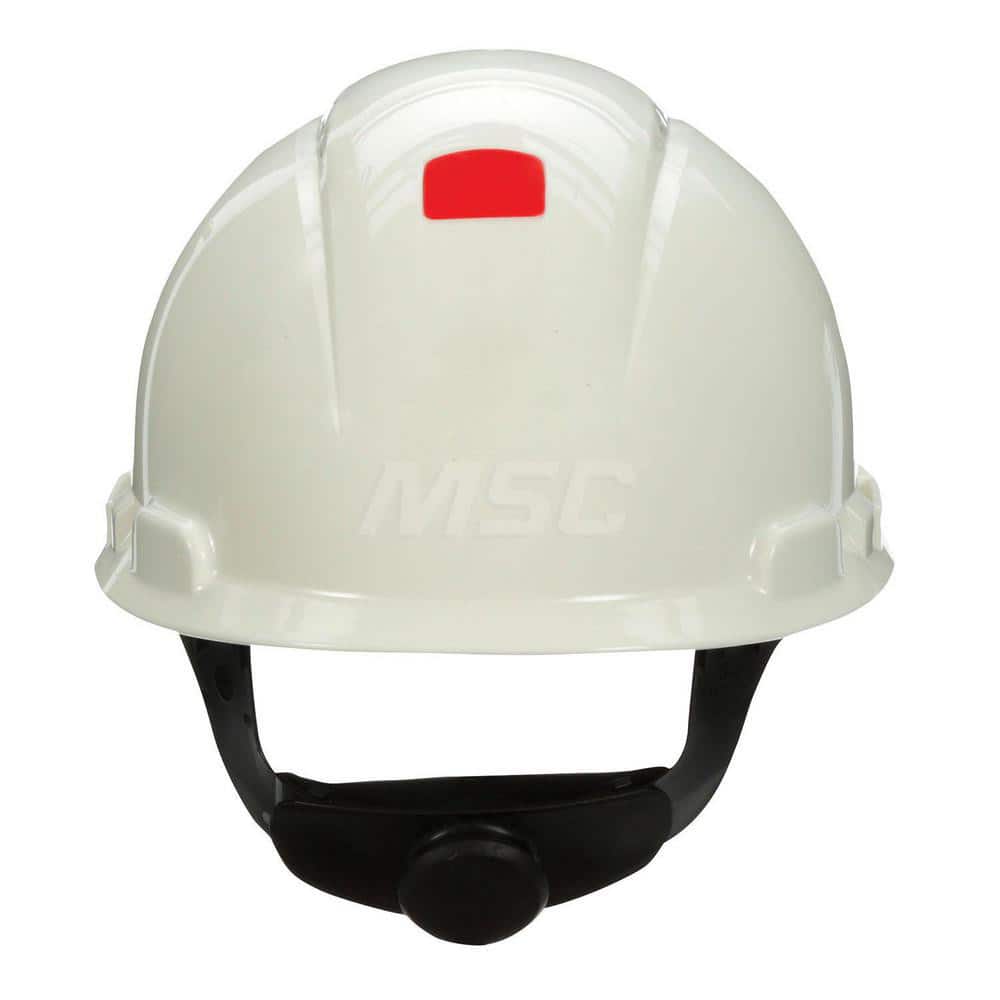 Hard Hat: Construction, High Visibility & Impact Resistant, Full Brim, Type 1, Class C, 4-Point Suspension White, HDPE