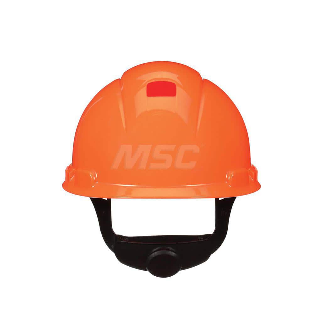 Hard Hat: Construction & Impact Resistant, Cap, Type 1, Class C, 4-Point Suspension Orange, High Density Polyethylene