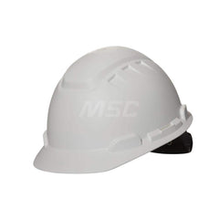 Hard Hat: Construction, High Visibility & Impact Resistant, Front Brim, Type 1, Class C, 4-Point Suspension White, Nylon