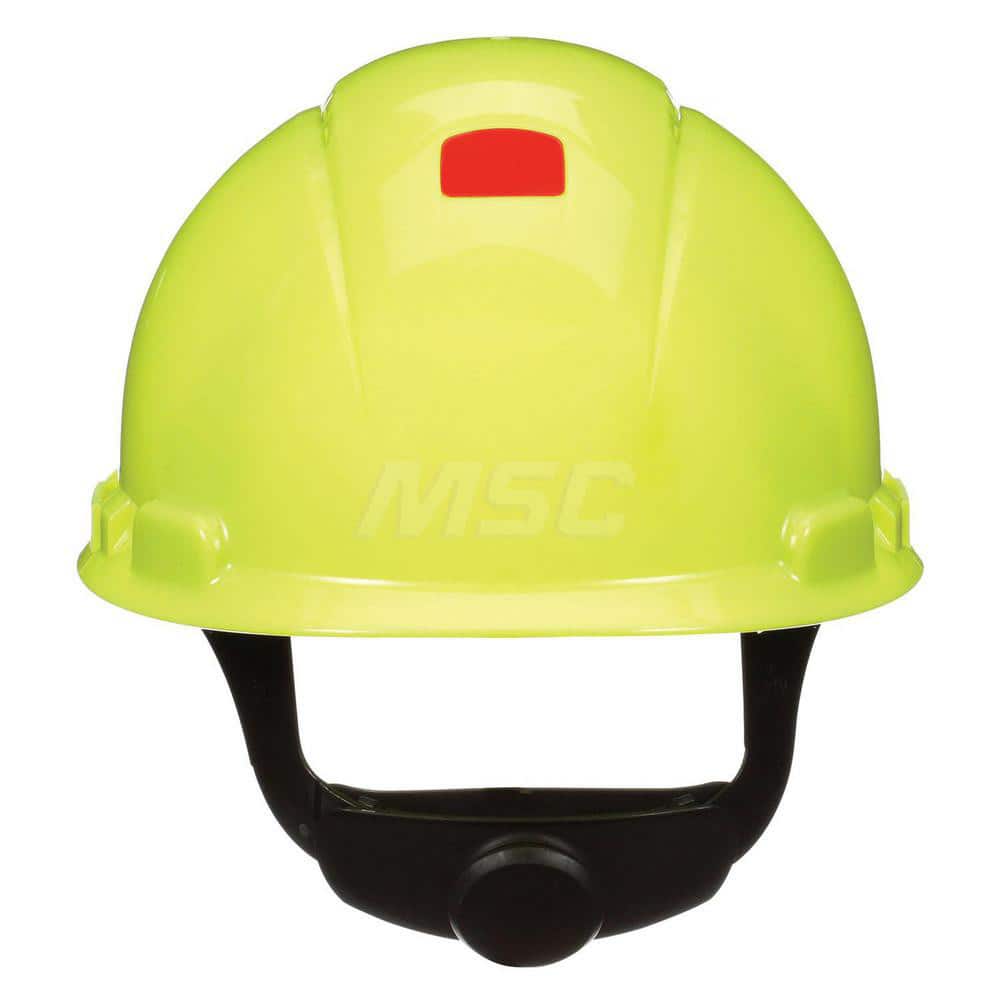 Hard Hat: Construction & Impact Resistant, Cap, Type 1, Class C, 4-Point Suspension Yellow, HDPE Vented