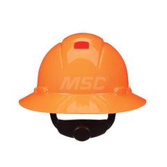 Hard Hat: Construction, Electrical Protection, Heat Protection, High Visibility & Impact Resistant, Full Brim, Type 1, Class G & E, 4-Point Suspension Orange, HDPE
