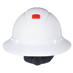 Hard Hat: Construction, Electrical Protection, Heat Protection, High Visibility & Impact Resistant, Full Brim, Type 1, Class G & E, 4-Point Suspension White, HDPE