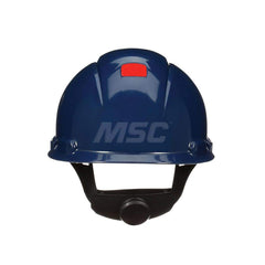 Hard Hat: Construction, High Visibility & Impact Resistant, Full Brim, Type 1, Class C, 4-Point Suspension Navy Blue, HDPE