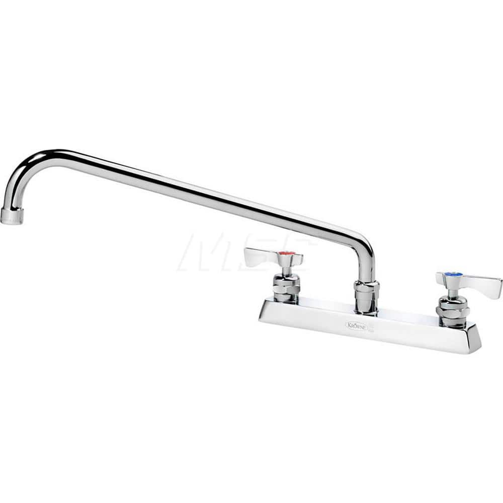 Industrial & Laundry Faucets; Type: Wall Mount Faucet; Style: Base Mounted; Design: Base Mounted; Handle Type: Lever; Spout Type: Swing Spout/Nozzle; Mounting Centers: 8; Spout Size: 16; Finish/Coating: Chrome Plated Brass; Type: Wall Mount Faucet