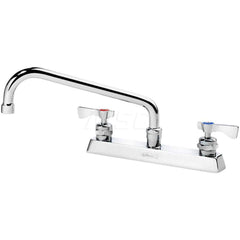 Industrial & Laundry Faucets; Type: Base Mount Faucet; Style: Base Mounted; Design: Base Mounted; Handle Type: Lever; Spout Type: Swing Spout/Nozzle; Mounting Centers: 8; Spout Size: 10; Finish/Coating: Chrome Plated Brass; Type: Base Mount Faucet