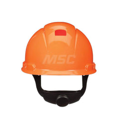 Hard Hat: Construction, High Visibility & Impact Resistant, Full Brim, Type 1, Class C, 4-Point Suspension Orange, HDPE, Vented