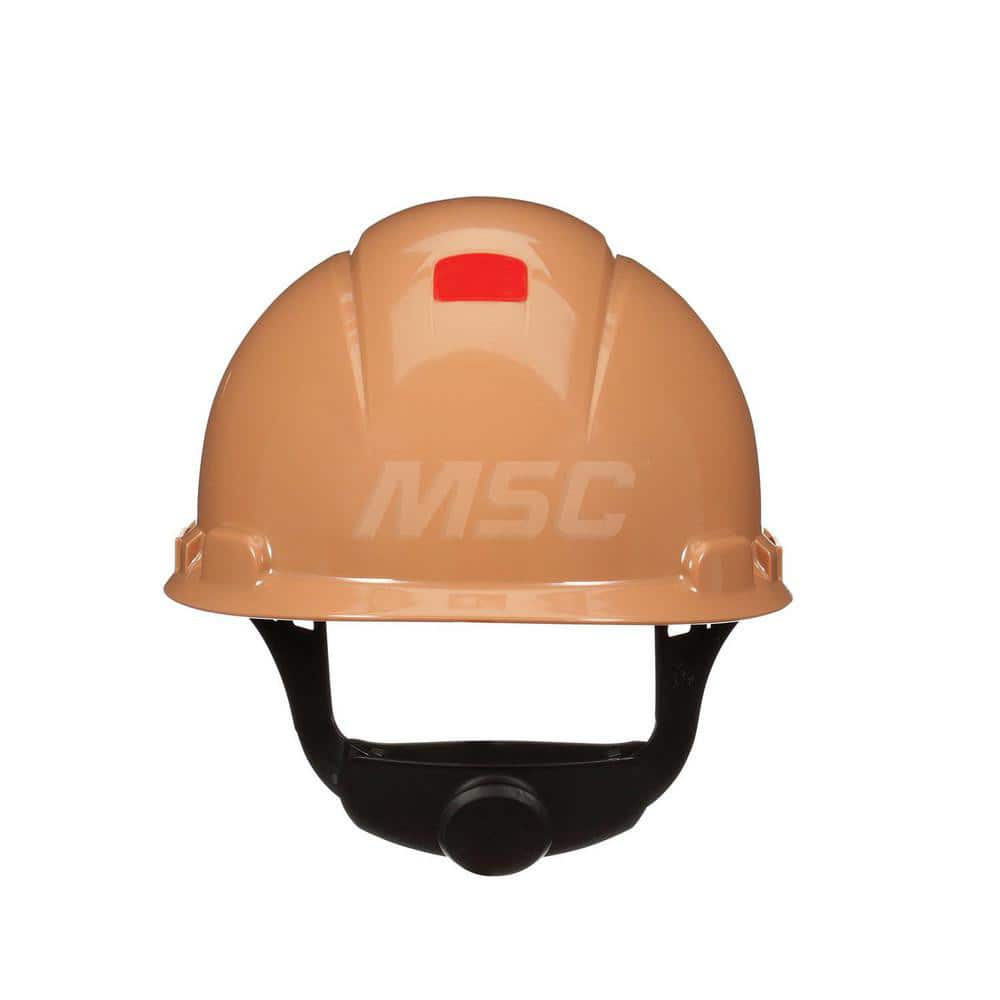 Hard Hat: Construction, High Visibility & Impact Resistant, Full Brim, Type 1, Class C, 4-Point Suspension Tan, HDPE