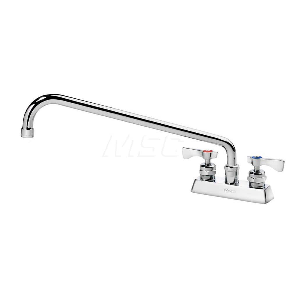 Industrial & Laundry Faucets; Type: Base Mount Faucet; Style: Base Mounted; Design: Base Mounted; Handle Type: Lever; Spout Type: Swing Spout/Nozzle; Mounting Centers: 4; Spout Size: 16; Finish/Coating: Chrome Plated Brass; Type: Base Mount Faucet