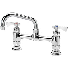 Industrial & Laundry Faucets; Type: Base Mount Faucet; Style: Base Mounted; Design: Base Mounted; Handle Type: Lever; Spout Type: Swing Spout/Nozzle; Mounting Centers: 8; Spout Size: 6; Finish/Coating: Chrome Plated Brass; Type: Base Mount Faucet