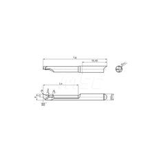 Internal Boring Bar: 0.1575″ Min Bore, 0.6693″ Max Depth, Left Hand Cut, Carbide 1.3779″ OAL, 0.0039″ Corner Radius