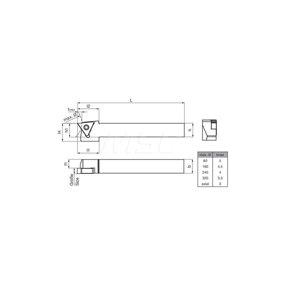 Guhring GH305.0500.500.00.06.R External Right Hand NonFace Grooving Radial Grooving Non-Coolant Holder 1/2″ Square Shank