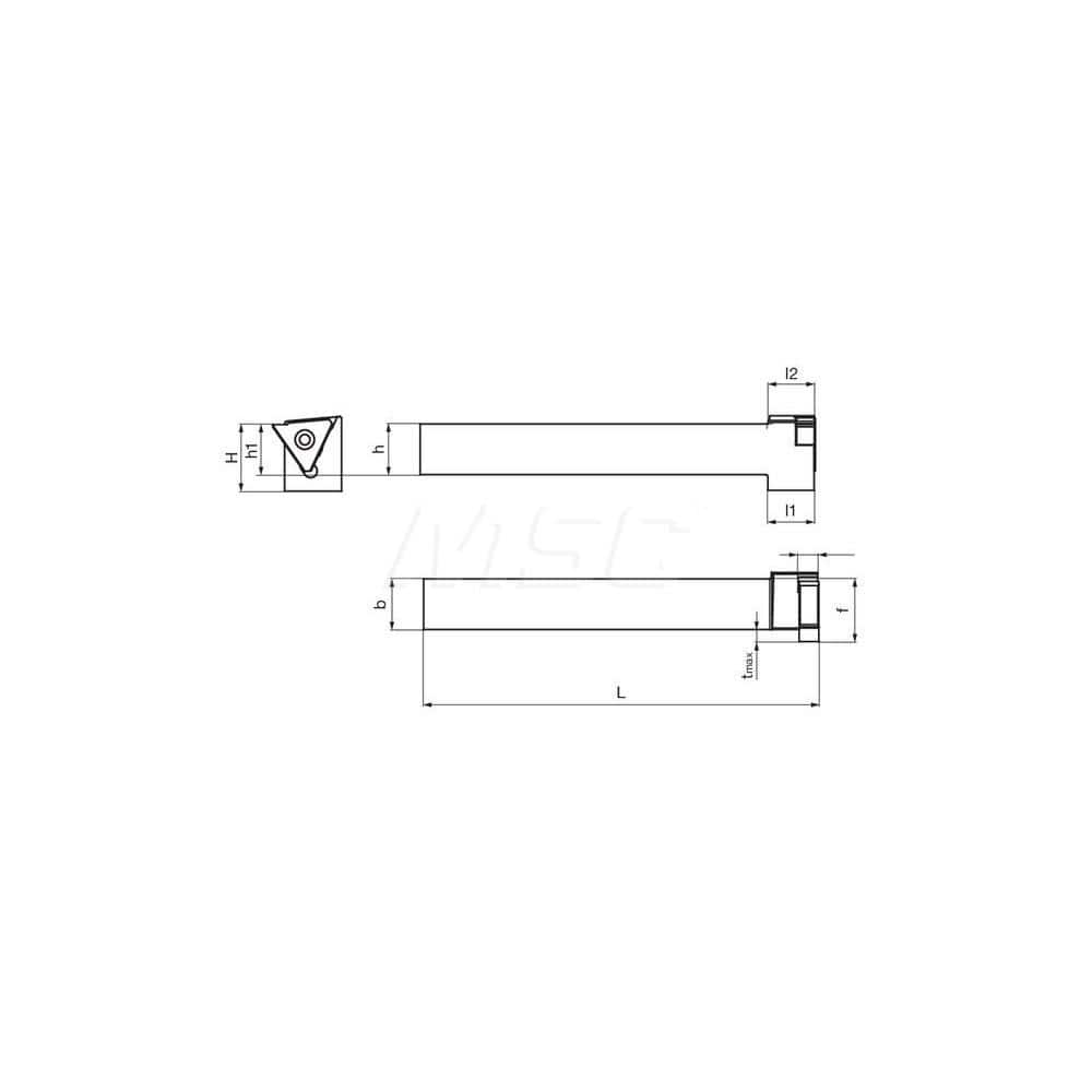 Guhring GH305.0500.500.90.12.L External Left Hand Face Grooving 90 Deg Offset Non Coolant Holder 1/2″ Square Shank