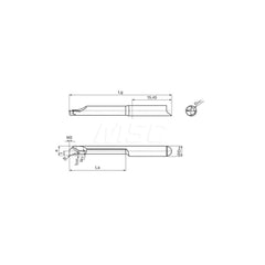 Internal Boring Bar: 0.1575″ Min Bore, 0.8661″ Max Depth, Right Hand Cut, Carbide 1.5748″ OAL, 0.0039″ Corner Radius