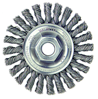 4" Diameter - 5/8-11" Arbor Hole - Knot Cable Twist Steel Wire Straight Wheel - Exact Industrial Supply