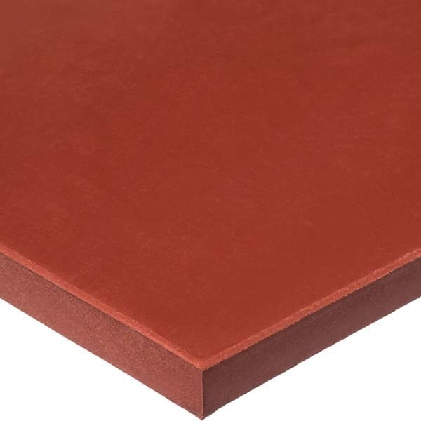 Sheet: Silicone Rubber, 6″ Wide, 6″ Long, Red Durometer 50, High Temperature Adhesive Backing
