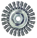 4" Diameter - 5/8-11" Arbor Hole - Knot Cable Twist Stainless Straight Wheel - Exact Industrial Supply